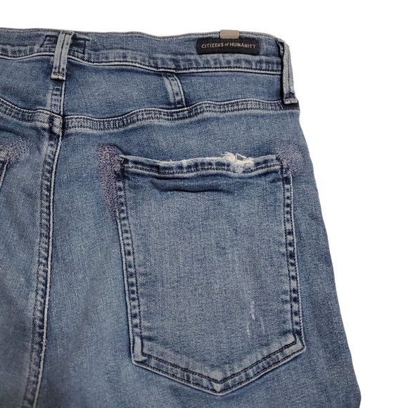 Citizens of Humanity Chrissy High Rise Skinny Jeans Women's Sz 30 Distressed - Picture 6 of 12